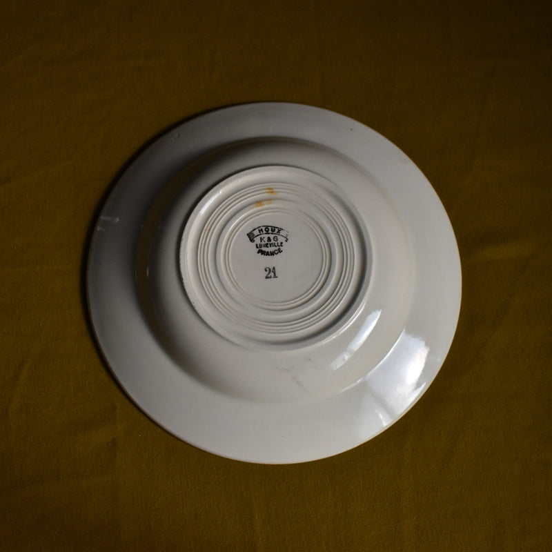 Antique Deep Plate - Lunéville Houx (Holly) - D