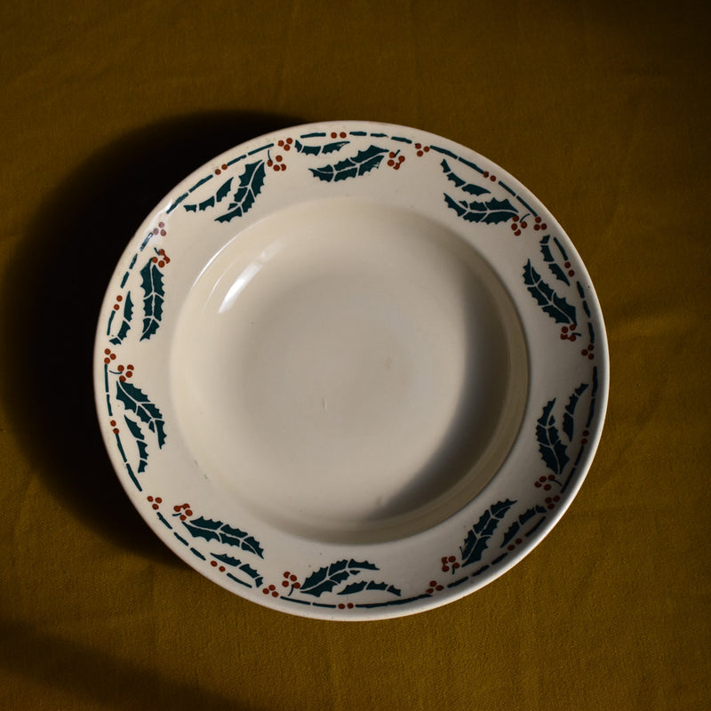 Antique Deep Plate - Lunéville Houx (Holly) - D
