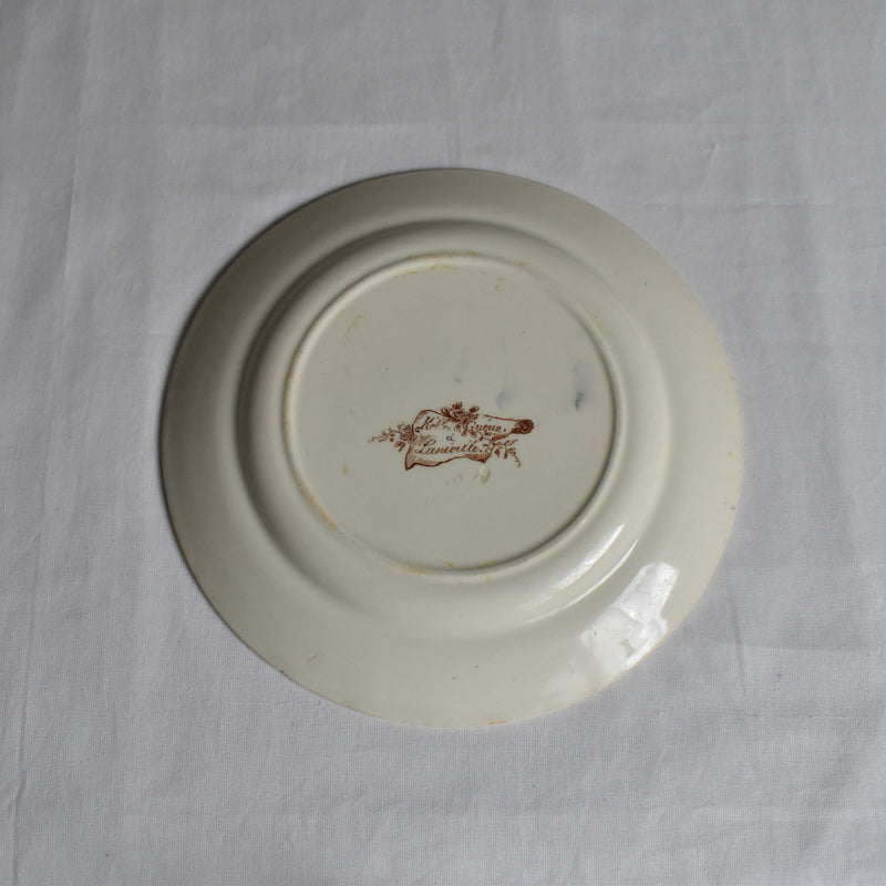 Antique dessert plate, K&G Luneville, polychrome