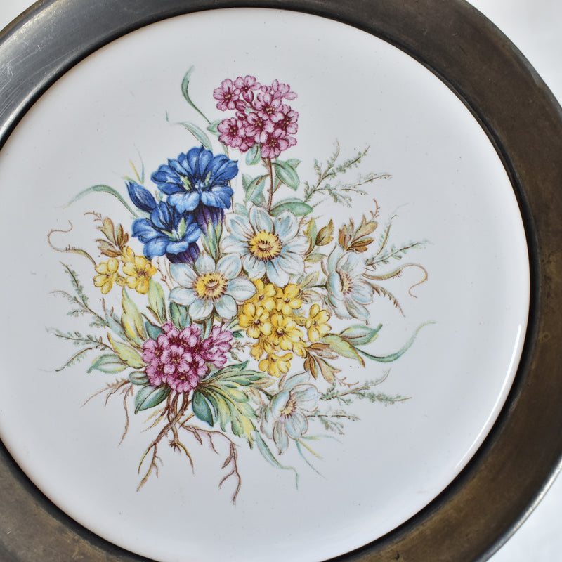 ヴィンテージピューター＆陶器 スモール絵皿