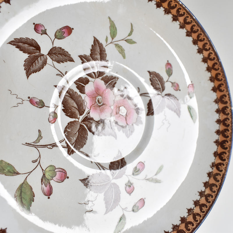 Antique Saucer Boch Frères (B.F.) Fleurs