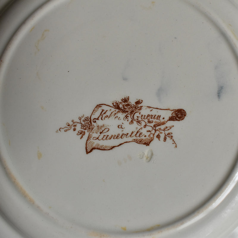 Antique dessert plate, K&G Luneville, polychrome