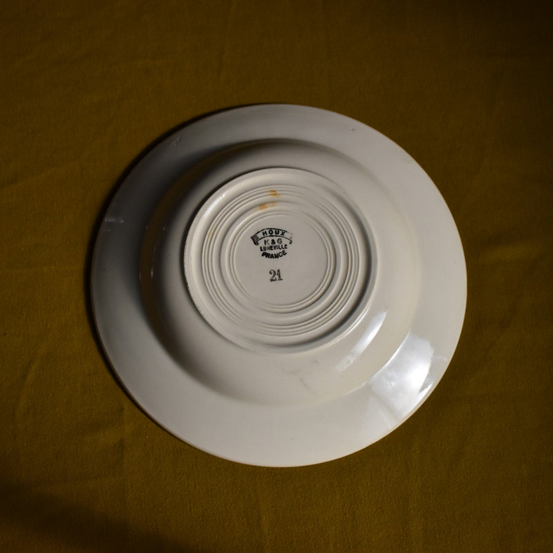 Antique Deep Plate - Lunéville Houx (Holly) - D