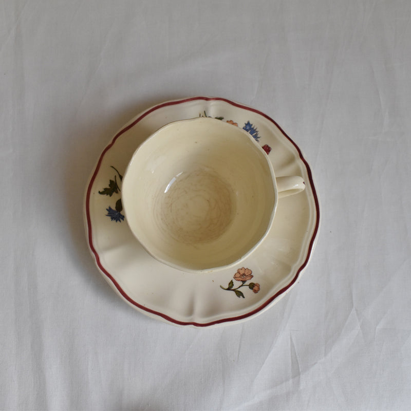 Vintage Cup & Saucer Digoin & Sarreguemines Agreste