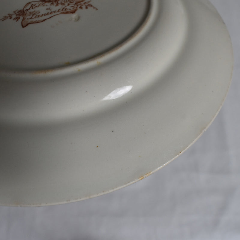Antique dessert plate, K&G Luneville, polychrome