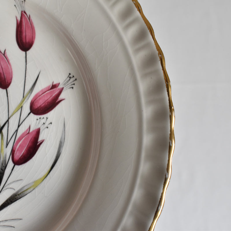 Vintage Dessert Plate Gien Tulipes G
