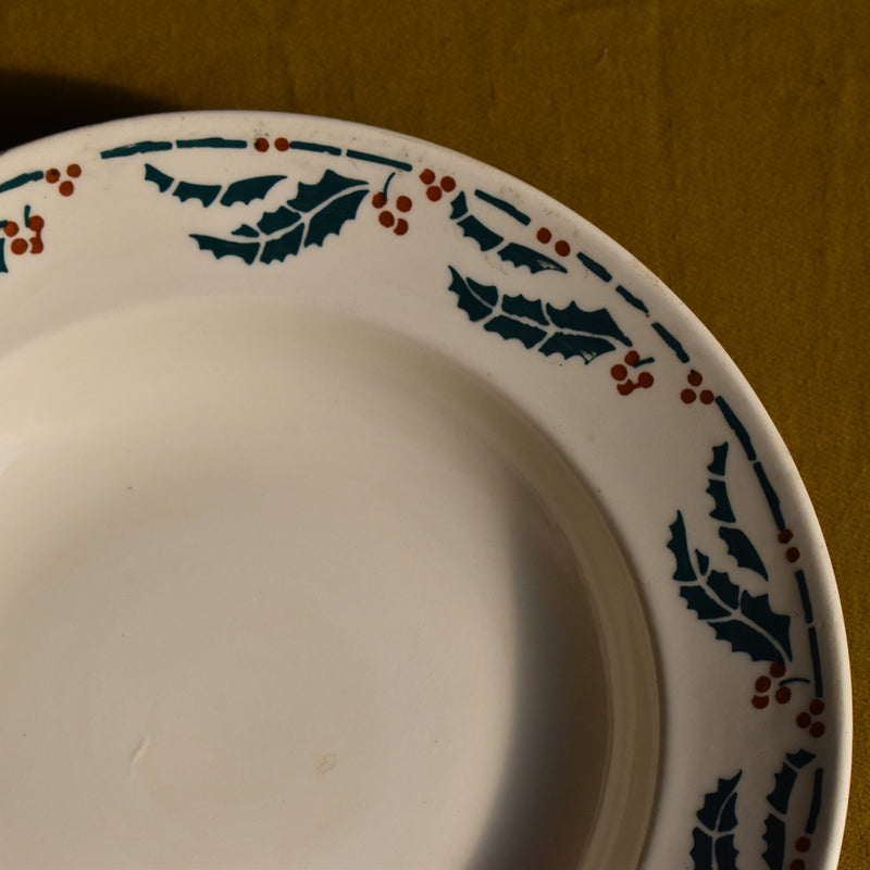 Antique Deep Plate - Lunéville Houx (Holly) - D