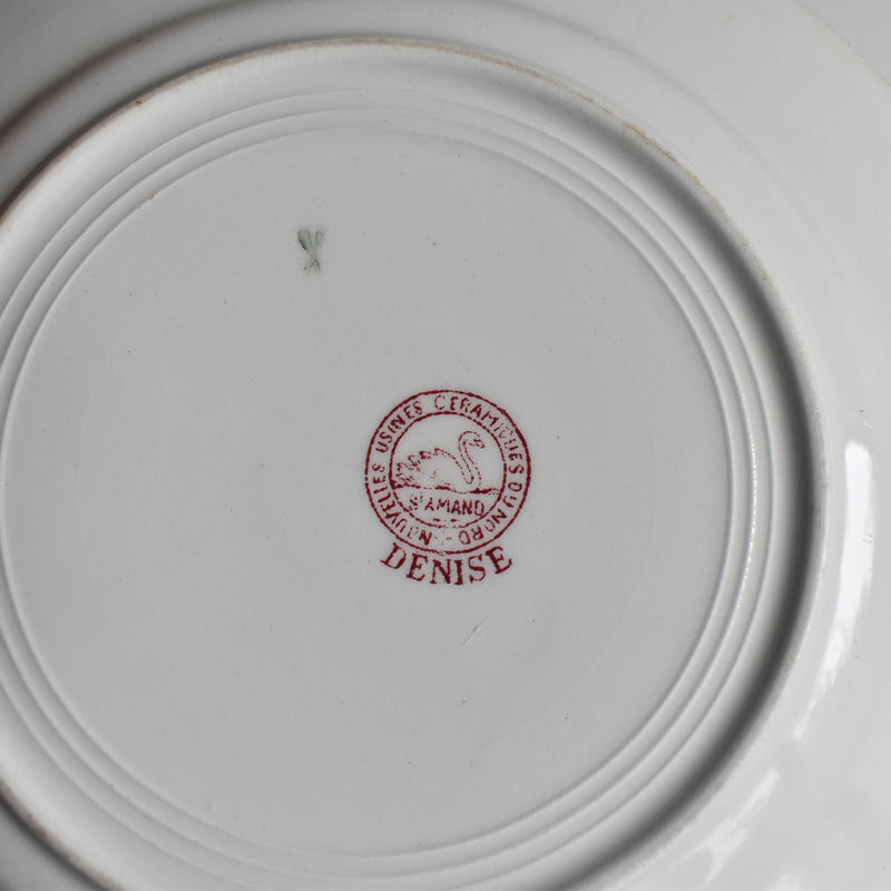 Antique dessert plate, Saint-Amand Denise