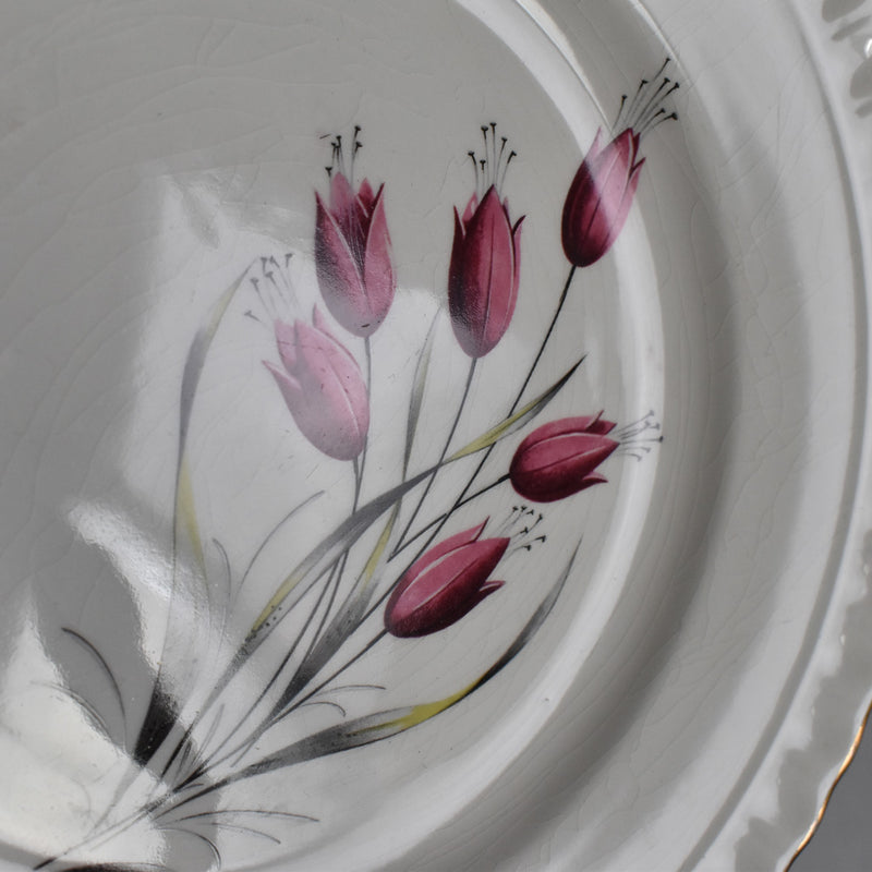 Vintage Dessert Plate Gien Tulipes G