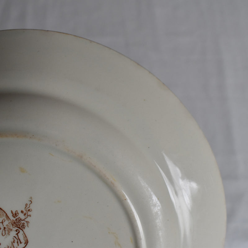 Antique dessert plate, K&G Luneville, polychrome