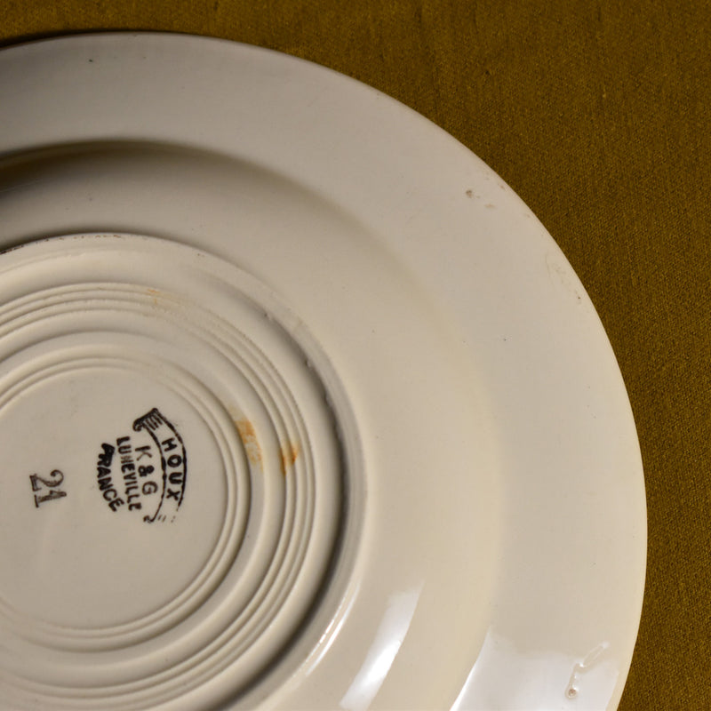 Antique Deep Plate - Lunéville Houx (Holly) - D