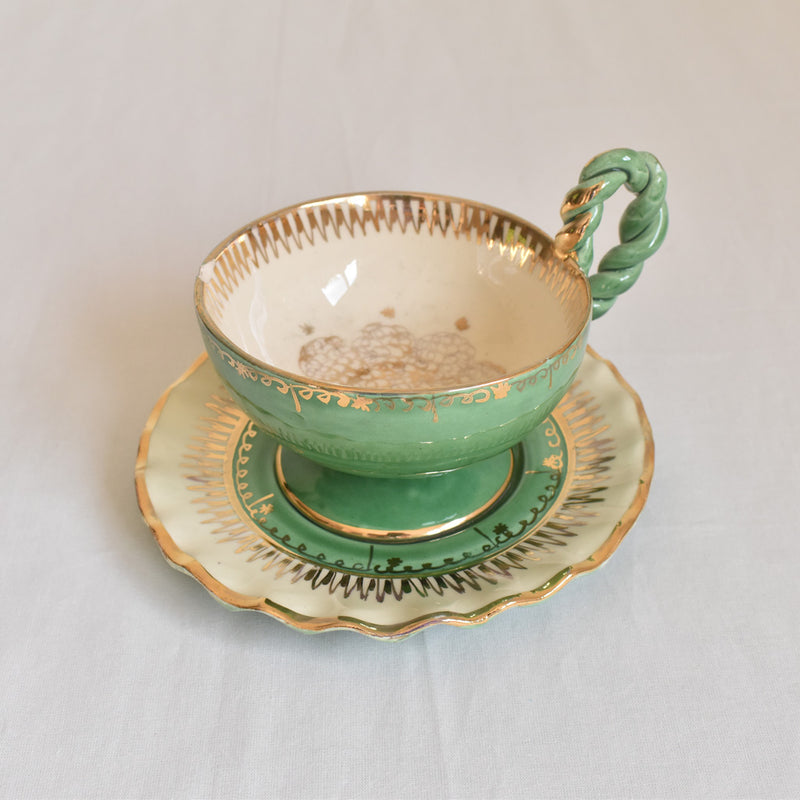 ア.ドラサンヴァル A.Dressinval チョコレートカップ＆ソーサー ライトグリーン