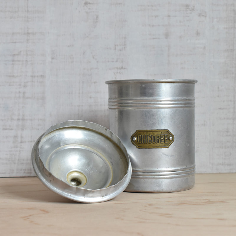 Vintage Aluminum Storage Container Chicorée