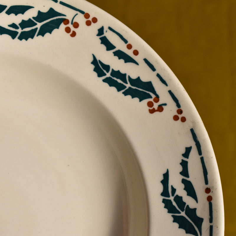 Antique Deep Plate - Lunéville Houx (Holly) - D