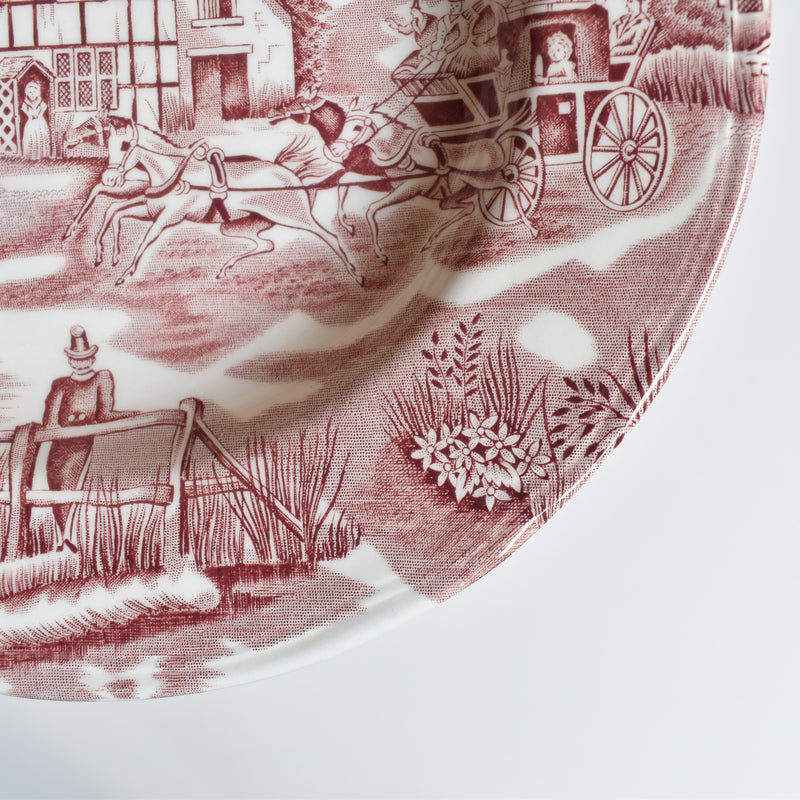 Vintage Deep Plate, English Style, Rouge A