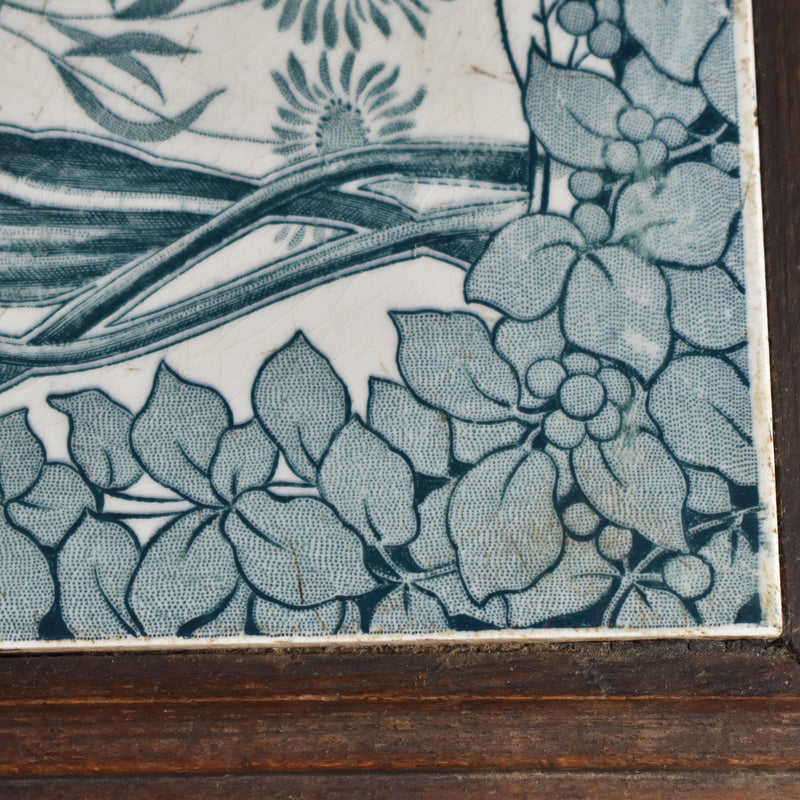Antique tile trivet - Tulipes