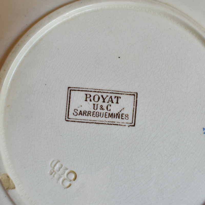 Antique Plate Sarreguemines Royat