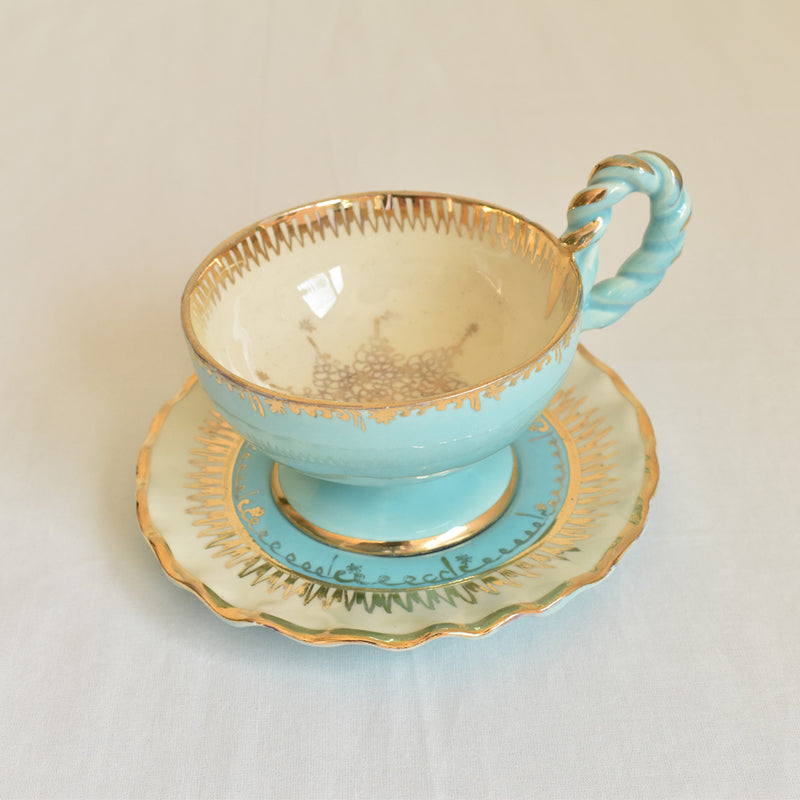 ア.ドラサンヴァル A.Dressinval チョコレートカップ＆ソーサー ライトブルー