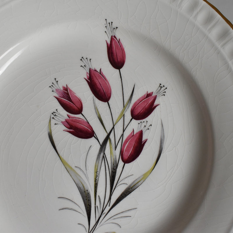 Vintage Dessert Plate Gien Tulipes H