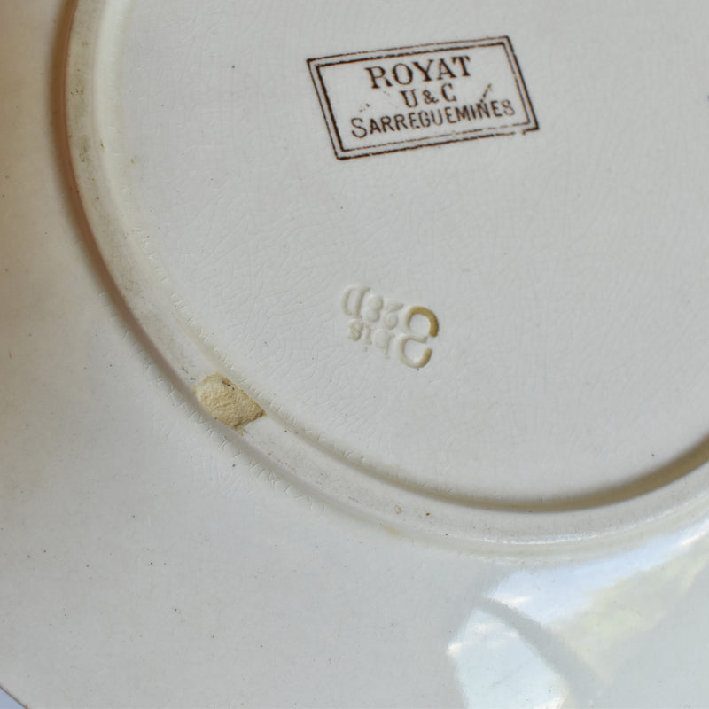Antique Plate Sarreguemines Royat