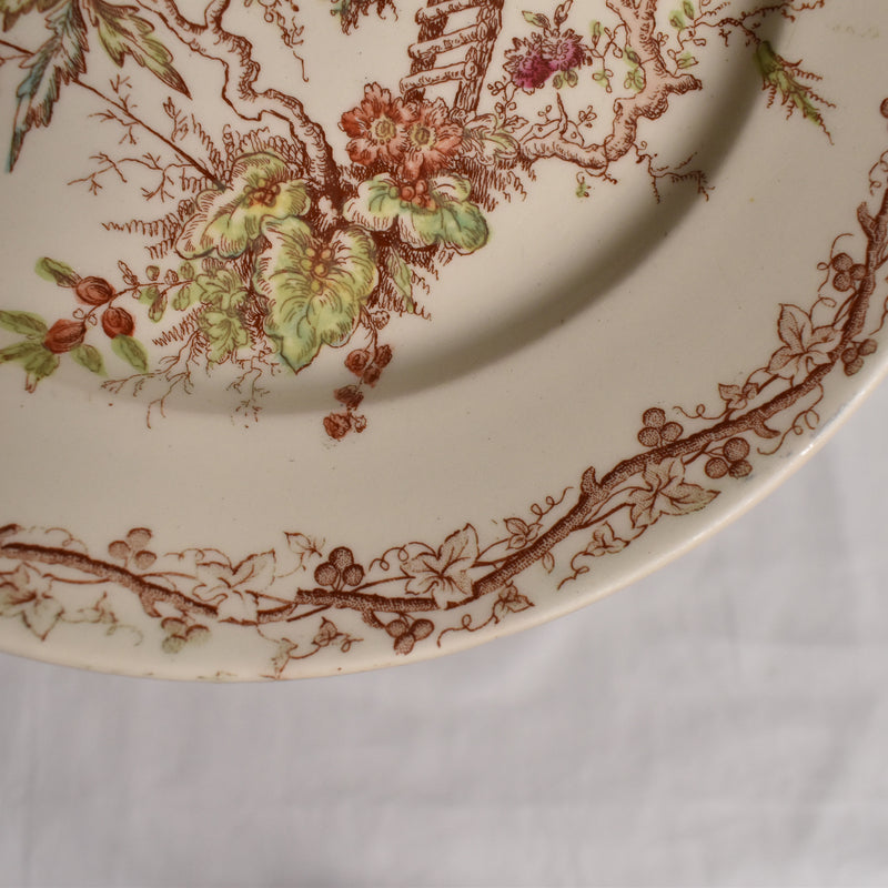 Antique dessert plate, K&G Luneville, polychrome