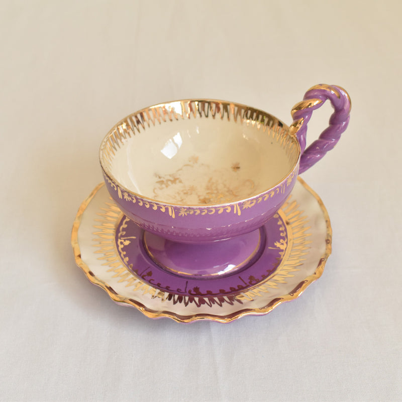 ア.ドラサンヴァル A.Dressinval チョコレートカップ＆ソーサー パープル