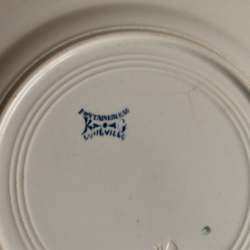 Antique Plate - Lunéville Fontainebleau Blue
