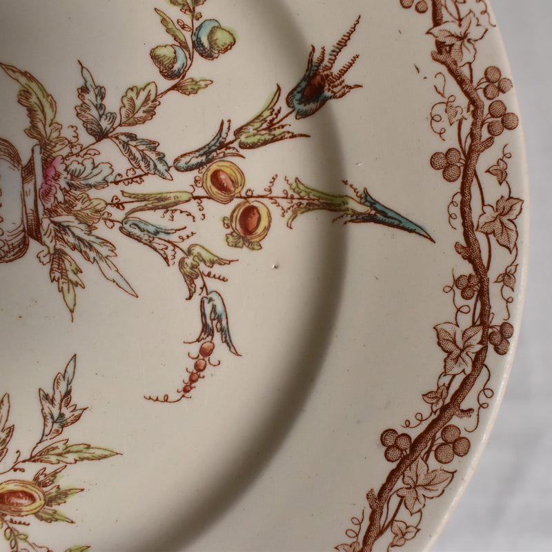 Antique dessert plate, K&G Luneville, polychrome