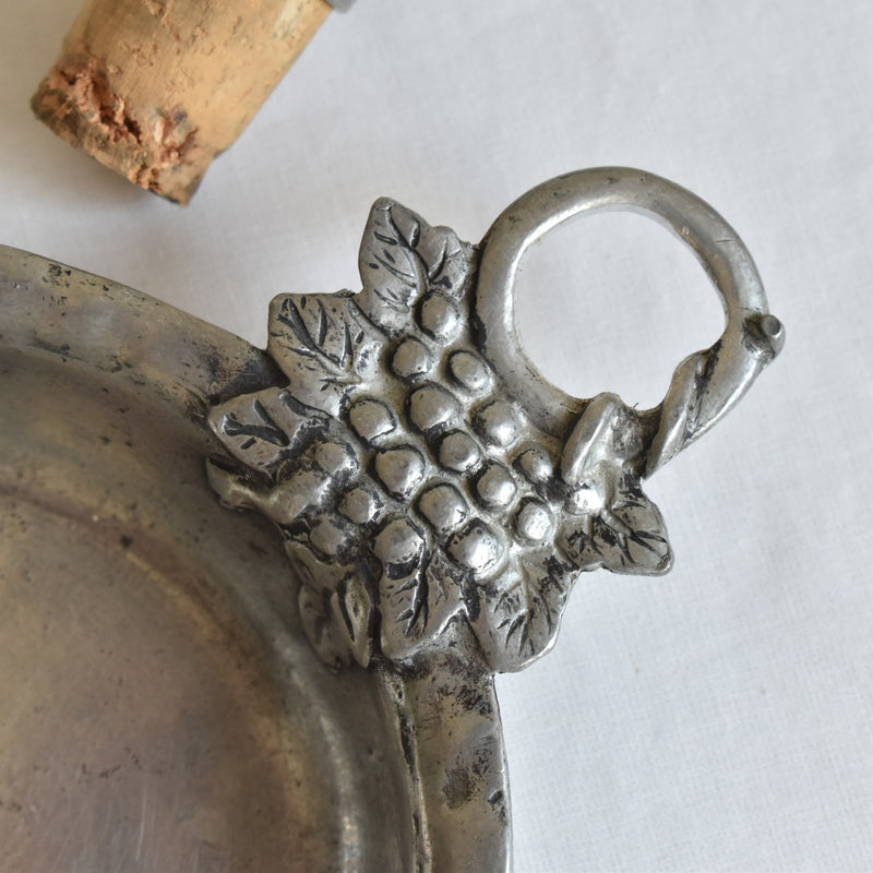 Vintage Pewter Bottle Tray and Cork