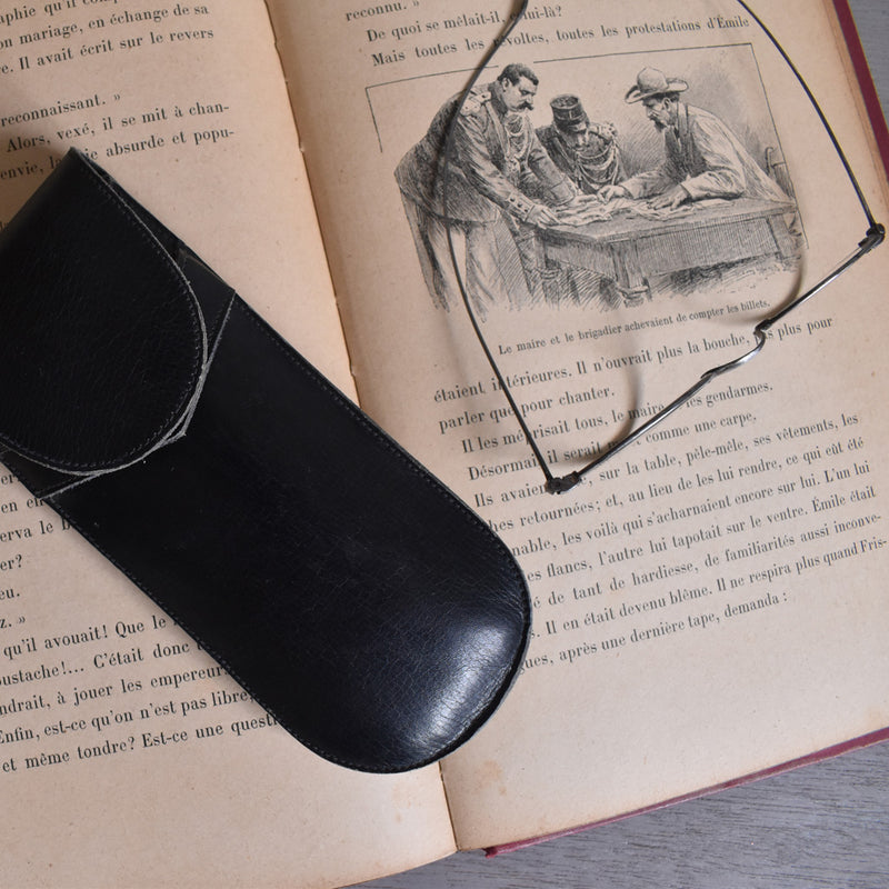Vintage glasses with leather pouch