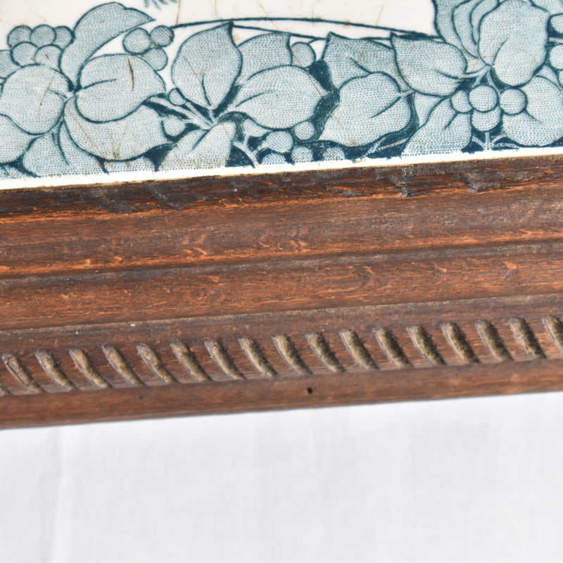 Antique tile trivet - Tulipes
