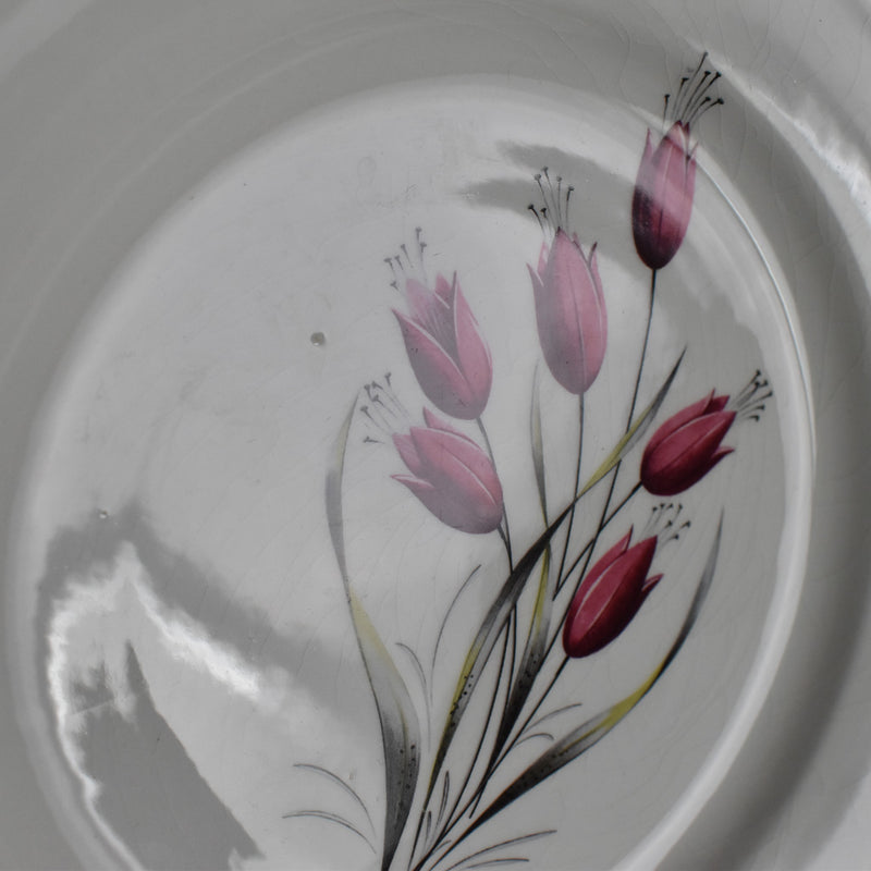 Vintage Dessert Plate Gien Tulipes H
