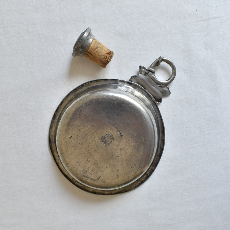 Vintage Pewter Bottle Tray and Cork