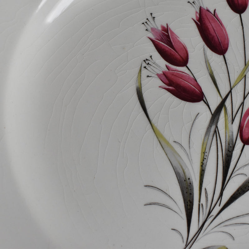 Vintage Dessert Plate Gien Tulipes H