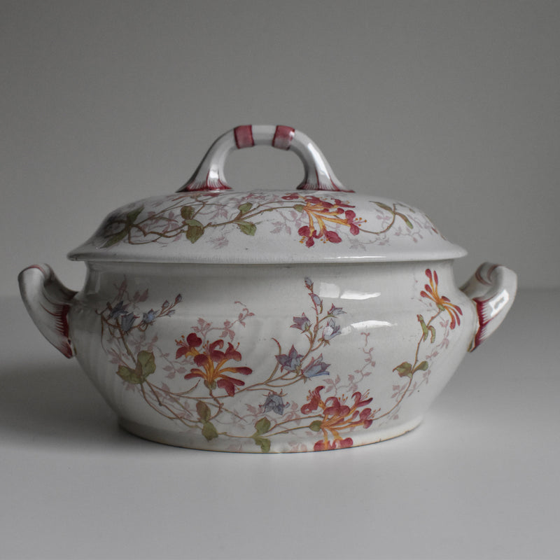 Antique Soup Tureen Luneville Chevrefeuilles
