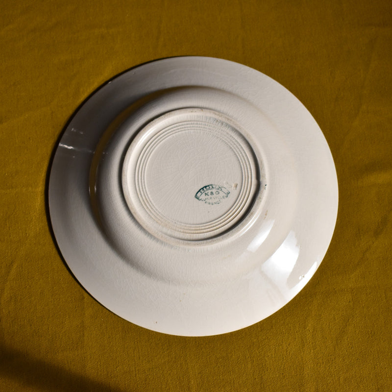Antique Deep Plate - Lunéville - Houx (Holly) A