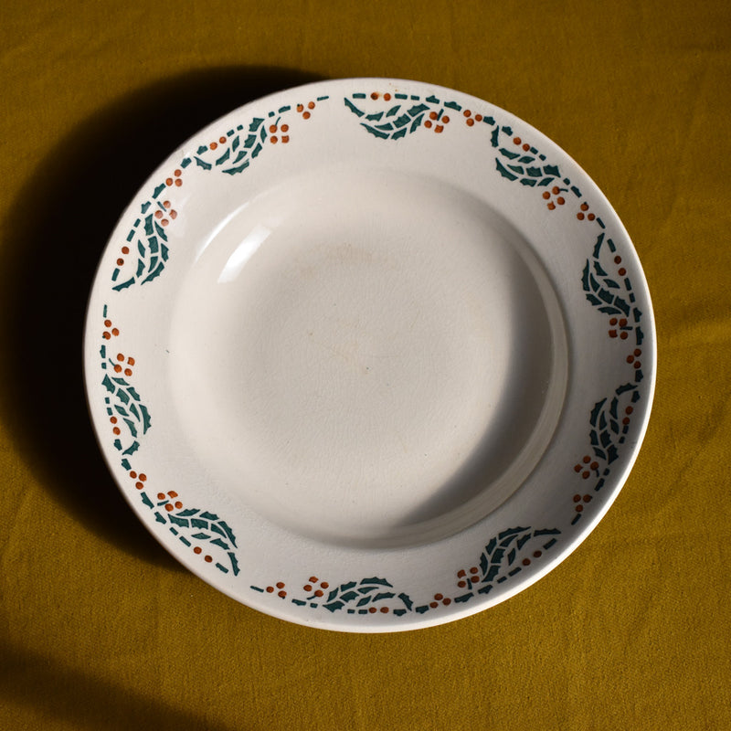 Antique Deep Plate - Lunéville - Houx (Holly) A