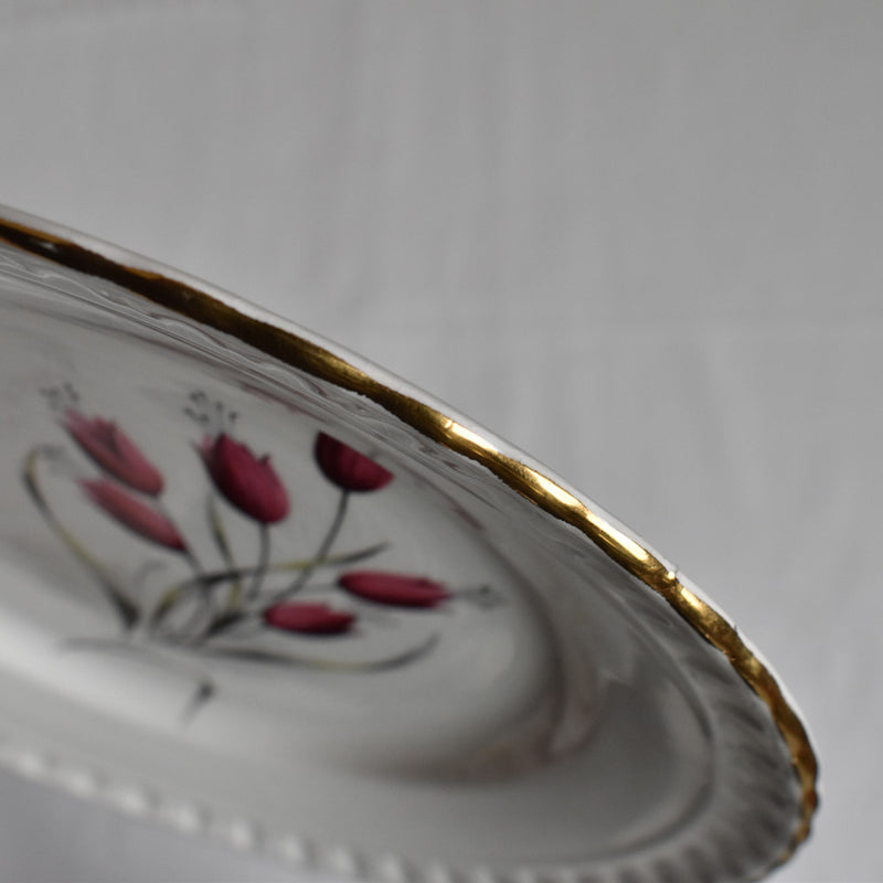 Vintage Dessert Plate Gien Tulipes H