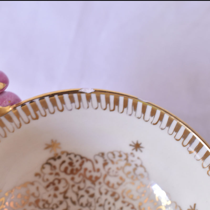 ア.ドラサンヴァル　A.Dressinval 　チョコレートカップ ＆ソーサー　ピンク　C