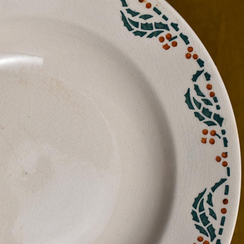 Antique Deep Plate - Lunéville - Houx (Holly) A
