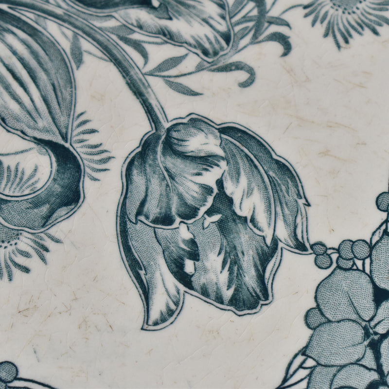 Antique tile trivet - Tulipes