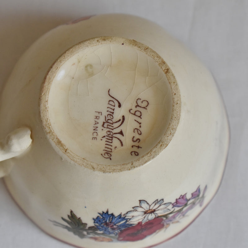 Vintage Cup & Saucer Digoin & Sarreguemines Agreste