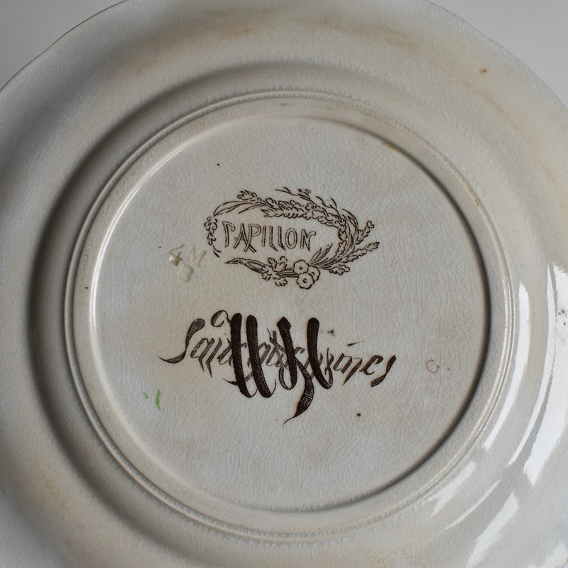 アンティークデザートプレート U&Cサルグミンヌ Papillon(蝶々）