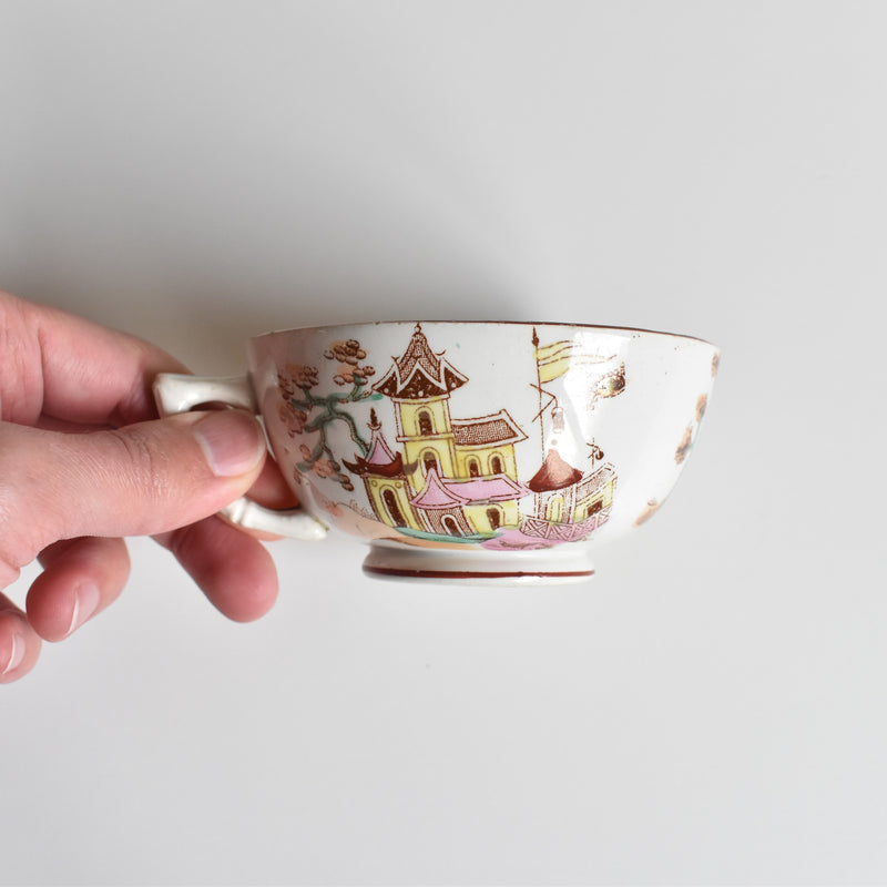 Antique Cup & Saucer Sarreguemines Kyoto A