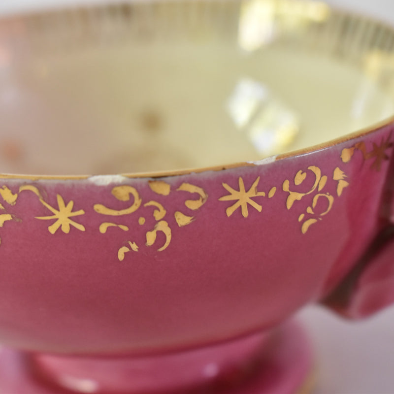 ア.ドラサンヴァル　A.Dressinval 　チョコレートカップ ＆ソーサー　ピンク　C