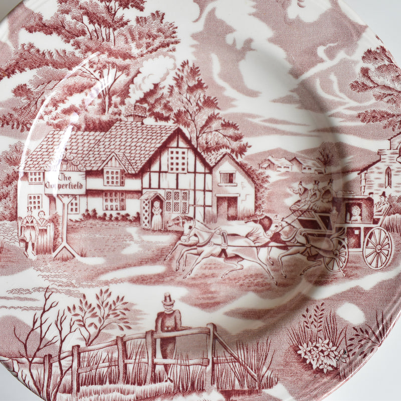 Vintage Deep Plate English Style Rouge B