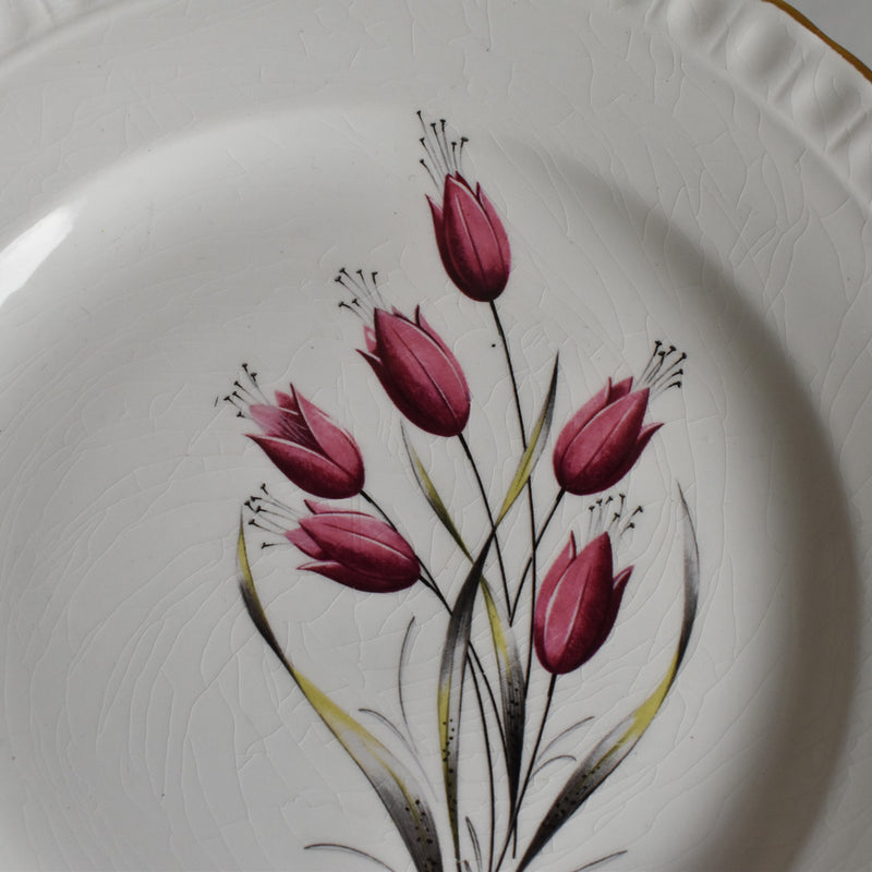 Vintage Dessert Plate, Gien Tulipes I