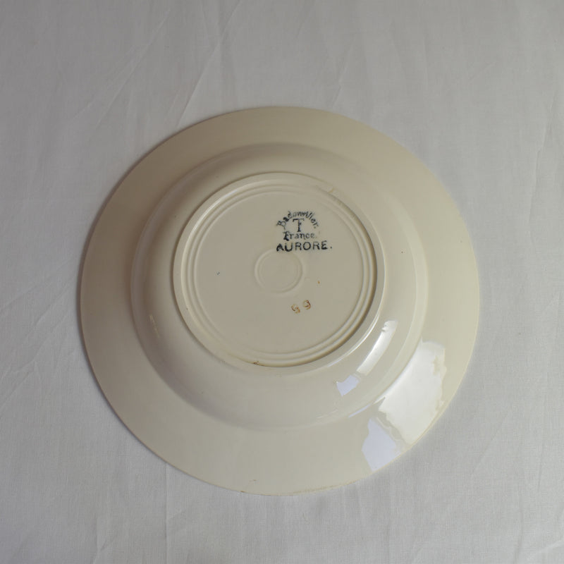 Antique deep plate, Badonviller, Aurore D