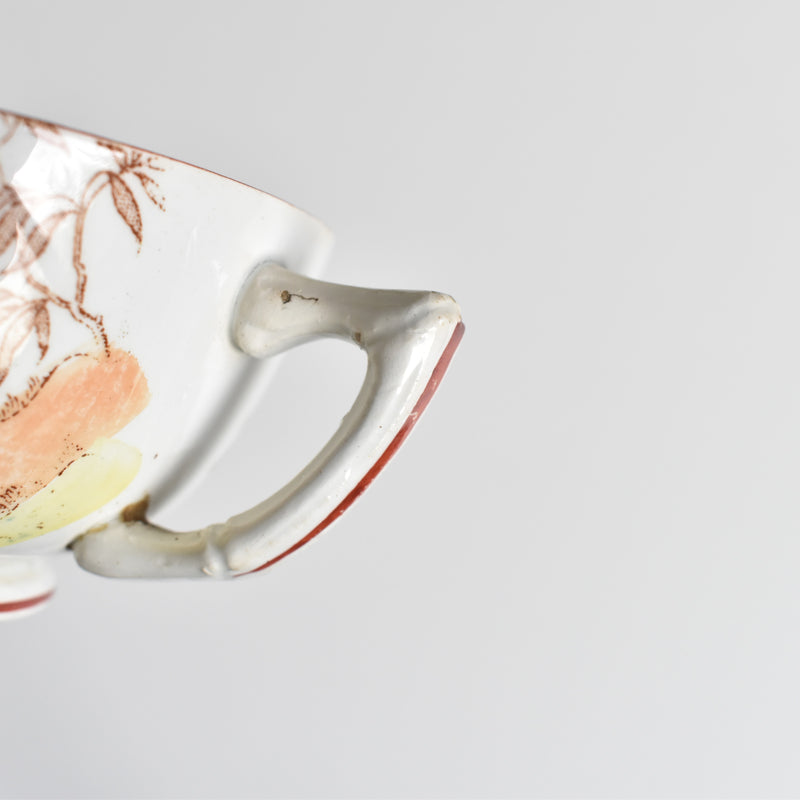 Antique Cup & Saucer Sarreguemines Kyoto A