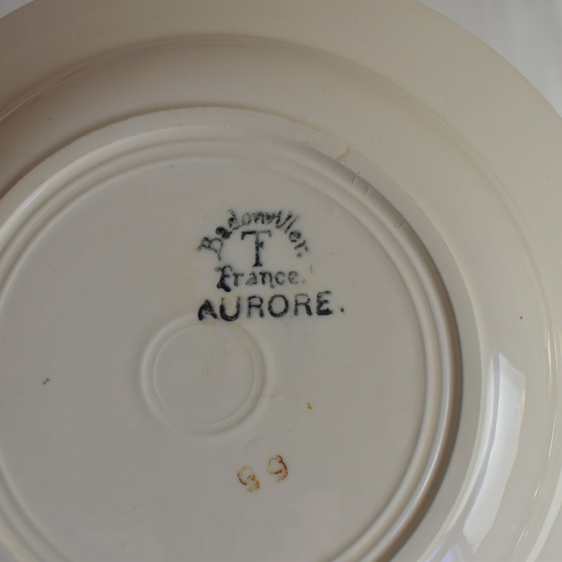 Antique deep plate, Badonviller, Aurore D